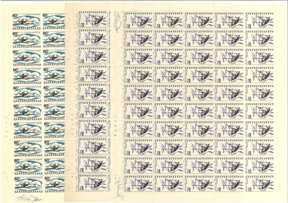 1607 - 1610 Sportovní události -  kompletní archy s podpisy a bez podpisů  rytců a daty tisku, rozšířeno o něktěré TD -  archy mohou obsahovat deskové vady v katalogu uváděné či zatím neuváděné - mimořádné 