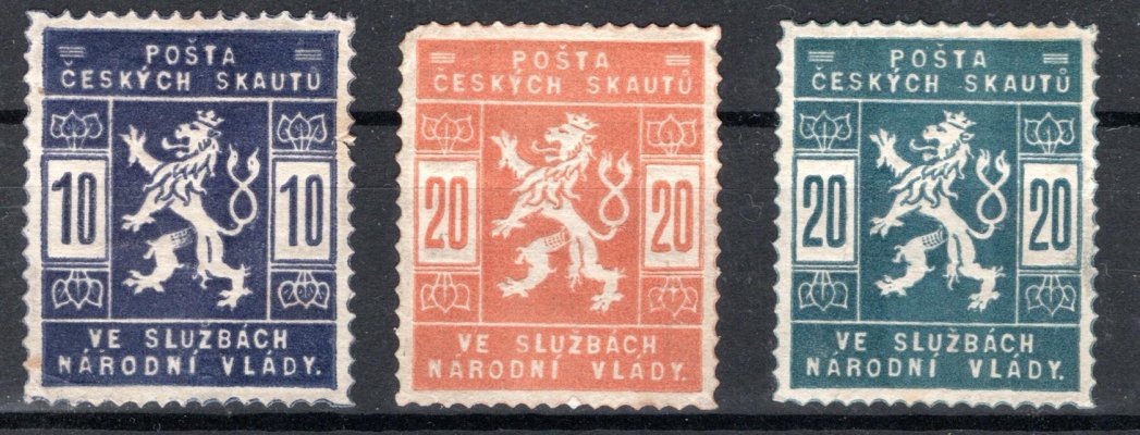 SK 1 - 2 ZT, skautské, sestava tří kusů, zk. Káňa, kvp, bez lepu