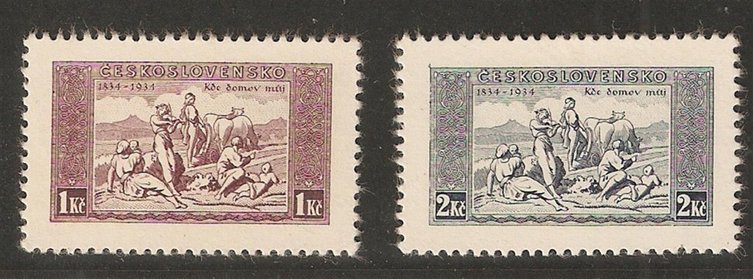 283 - 284 ; známky z aršíku - 400 Kč - zk. Gilbert 