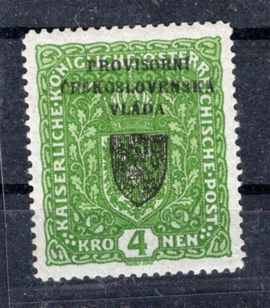 RV 18a  ; 4 koruna úzká - světlá - základní papír - zkoušeno Fischmeister, Vrba 