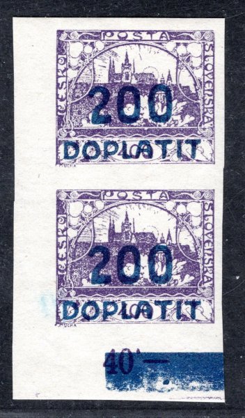 DL 28, doplatní, rohová dvoupáska s počítadly,  200/400modrofialová