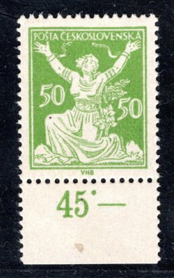 156, krajová s počítadlem, zelená 50 h, hezky centrovaná známka