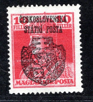 RV 125, Skalický přetisk, Karel, červená 10 f, zk. Mrňák - náklad II 