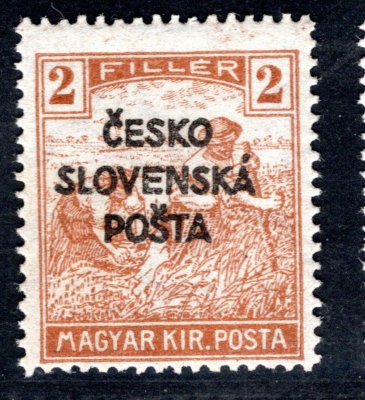 RV 137, Šrobárův přetisk, ženci, sv. žlutá 2 f, zk. Mahr, Ondráček