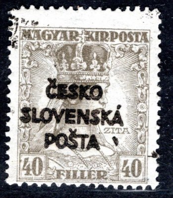 RV 150, Šrobárův přetisk, Zita, olivová 40 f, zk. Mahr, Ondráček