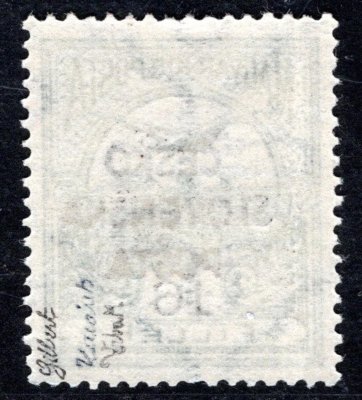 RV 135, Šrobárův přetisk, Turul, modrozelená 16 f,  zk. Gilbert, karásek, Vrba