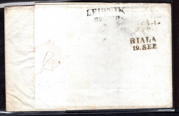 skládaný dopis, vyplacený jednoznámkovou frankaturou 9 Kr modrá, typ I, hledané