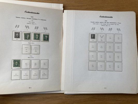 ČSR I - pěkná zbytková na listech zasklených, obsahuje i kompletní série, střední, vyšší katalog, doporučujeme osobní prohlídku 