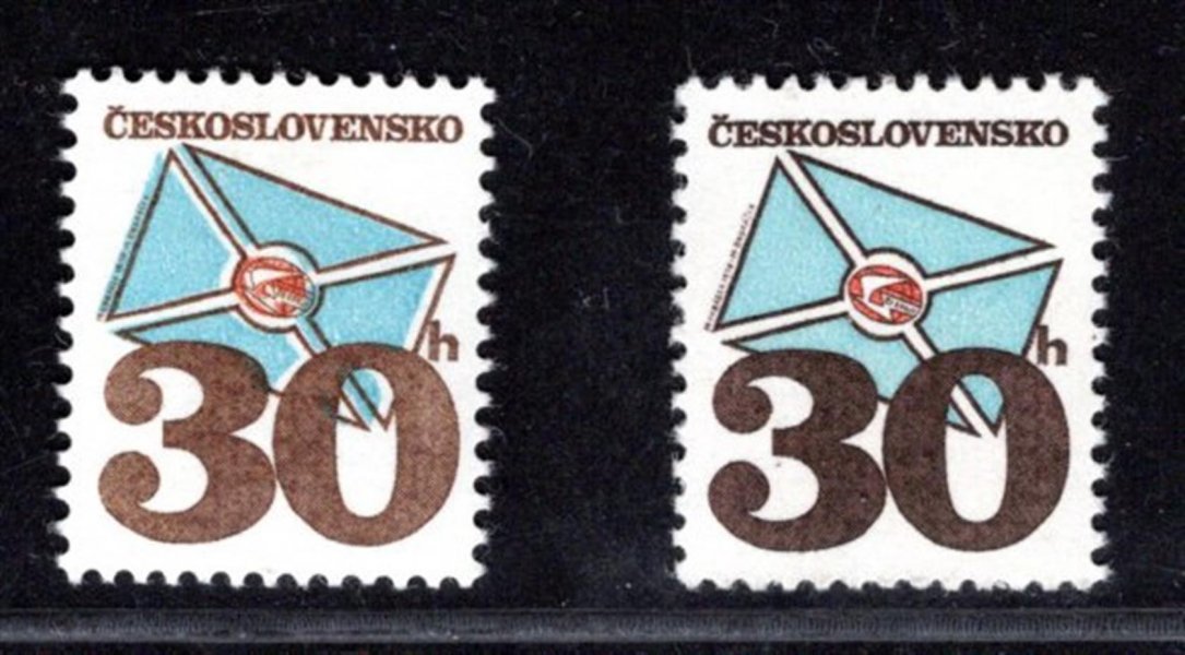 2111; Poštovní emblémy 30h, 1x tropický lep (oz), 1x posun modré barvy vlevo (fl, azurová), 
zajímavé