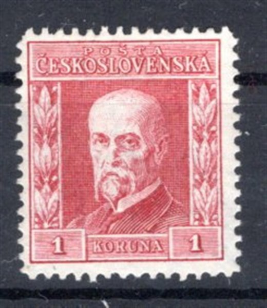 194, P 5, typ II,  TGM, červená 1 Kč, zk. Vrba