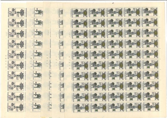 1840 - 1845 ; Domovní znamení - kompletní archy s daty tisku, celkem 11 archů, obsahují desky A + B - obtížné sestavit 