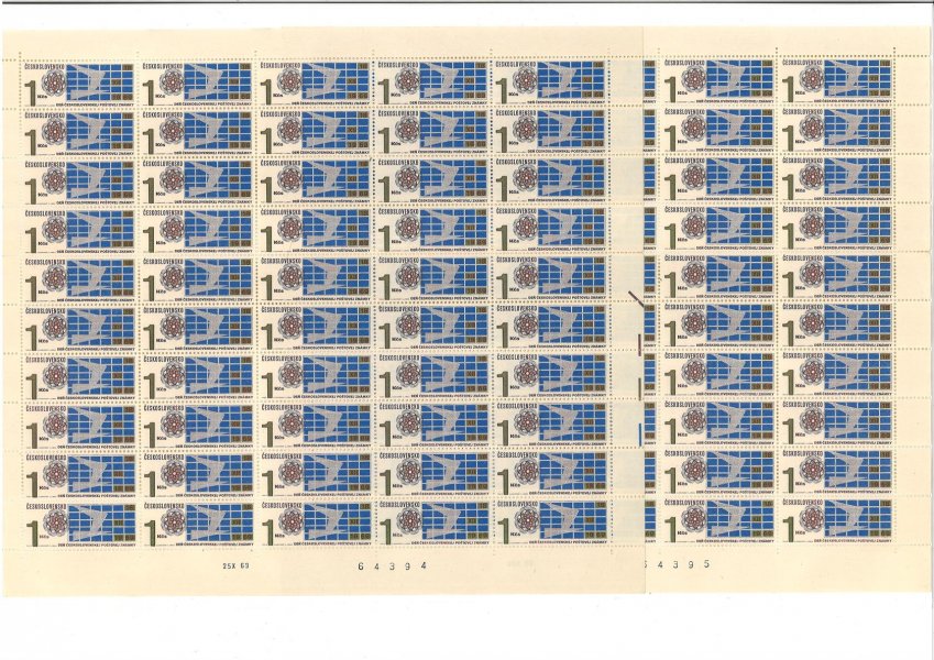 1803 ; Den poštovní známky - kompletní archy s daty tisku  deska A + B , arch obsahuje DV 26/2 - 