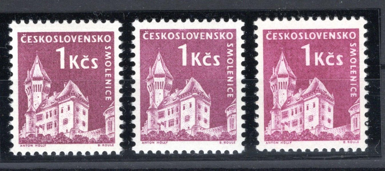 1107; Hrady, Smolenice,  Kompletní sestava 3 katalog. barev: a,b,c
