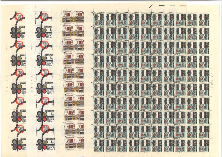 1908 - 1910 ; kompletní archy s daty tisku, u 1908 desky A + B 