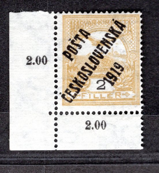 90, typ IV, Turul, žlutá 2 f, rohová známka s počítadly, ZP 91