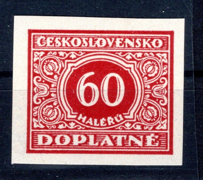 DL 61 N, doplatní, nezoubkovaná, červená 60 h, zk. Gilbert