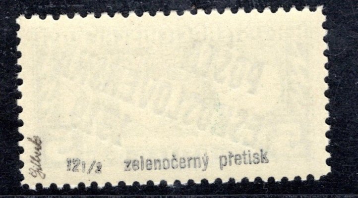 58 Aa, typ II, přetisk zelenočerný, obdélník, zelená 5 h, zk. Gi, hledané