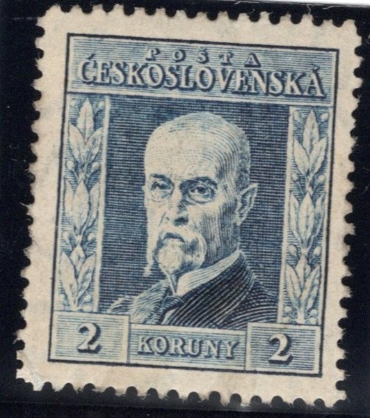 191 I A, P 1, typ I, TGM, modrá 2 Kč,dvl-  zk. Karásek