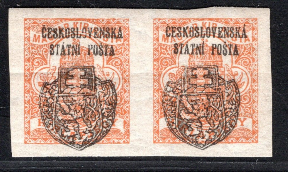 RV 132, Skalický přetisk, novinové, dvoupáska, oranžová 2 f, zk. Vrba, vrásy