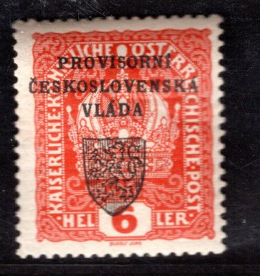 RV 3,  I. Pražský přetisk, oranžová 6 h,  zk. Vrba