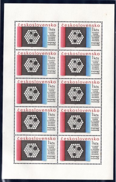 1604,  PL (10), expo 67, deska B, 1 Kčs