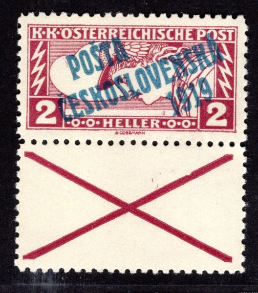 57 B, KN, typ II,  obdélník, řz 11 1/2, kupón nepřetištěný, hnědočervená 2 h