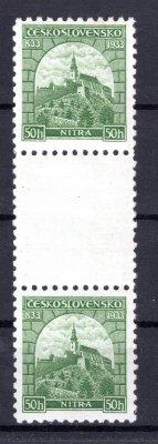 273 Ms, Nitra,  svislé dvouznámkové meziarší, zelená 50 h, zk. Gilbert
