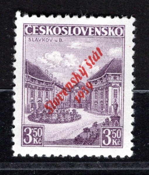 19 a, Slavkov, přetisk červený, fialová 3,50 Kč, zk. Synek, dvl