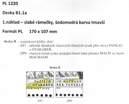 1220 PL; Motýli; deska B1.1a (170x107 mm)