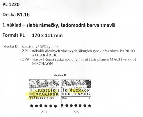 1220 PL; Motýli;  deska B1.1b (170x111 mm)