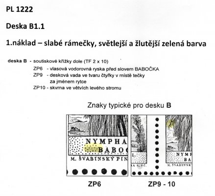 1222 PL; Motýli;  deska B1.1, otisk na lepu barvy