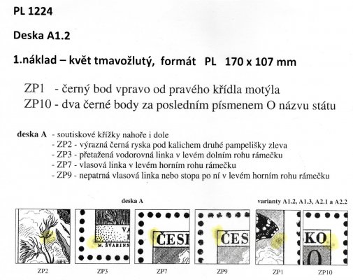 1224 PL; Motýli;  deska A1.2 (170x107 mm)