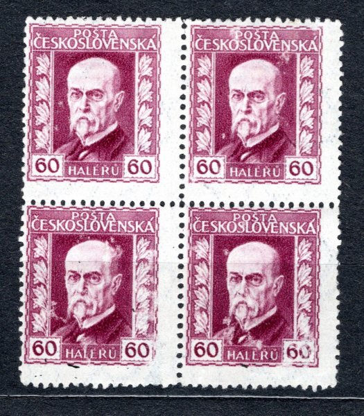 189 B, P 1, řz 13 3/4, TGM, 4 blok, neotypie, fialová 60 h , zk. Vrba