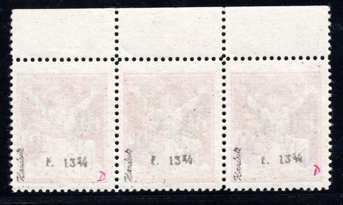 DL 50 B, doplatní, krajová třípáska, 50/150, červená, zk. Karásek