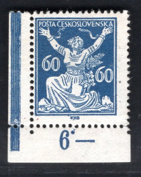 157 C, OR, ležmý hřeben, levý dolní rohový kus s ochranným rámem a počítadlem, modrá 60 h, zcela nepatrná stopa po nálepce -  zk. Karásek, Vrba