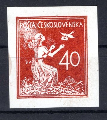 ZT - nepřijatý návrh, papír křídový, číslice 40 v barvě červené  ( Bruner)