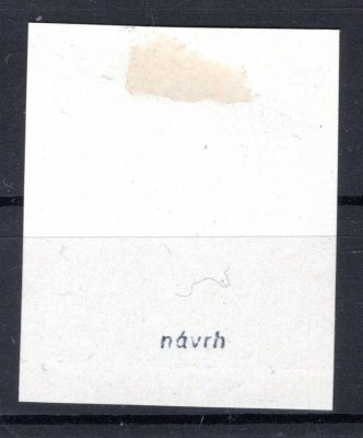 ZT - nepřijatý návrh, papír křídový, číslice 10 v barvě modré ( Bruner)