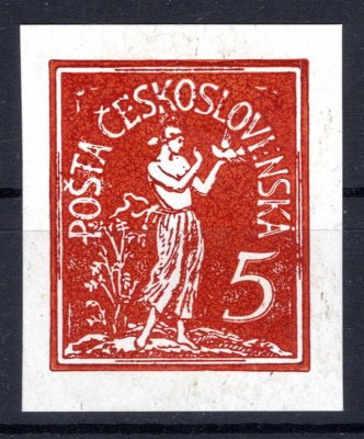 ZT - nepřijatý návrh, papír křídový, číslice 5 v barvě červené  ( Bruner)
