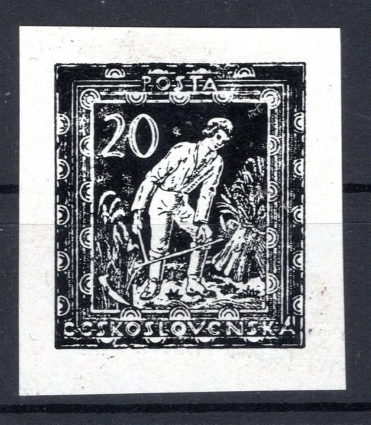 ZT - nepřijatý návrh, papír křídový, číslice 20 v barvě černé  ( Bruner)