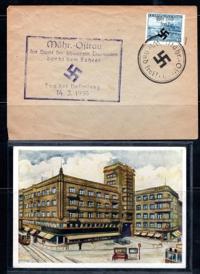 Sudety, Mährisch Ostrau, dopis a pohlednice, 1 x signatura MAHR BPP, zajímavé, bez záruky