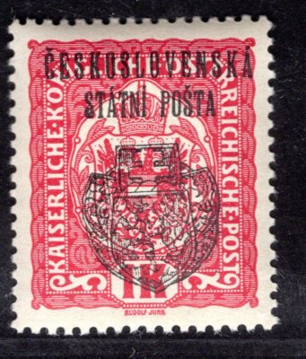 RV 36,  II. Pražský přetisk, červená 1 K,  zk.Vrba