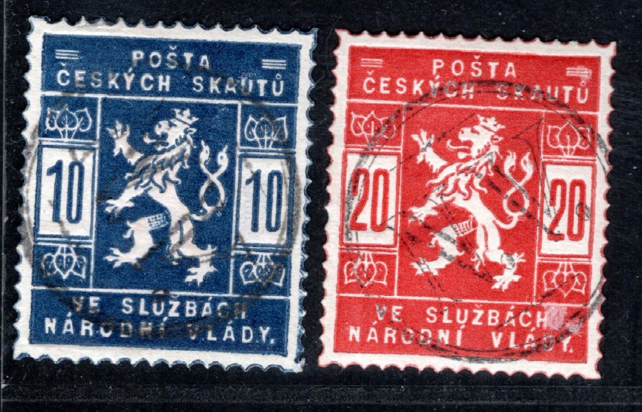 SK 1 - 2, skautské, razítko NV, zk. Pittermann