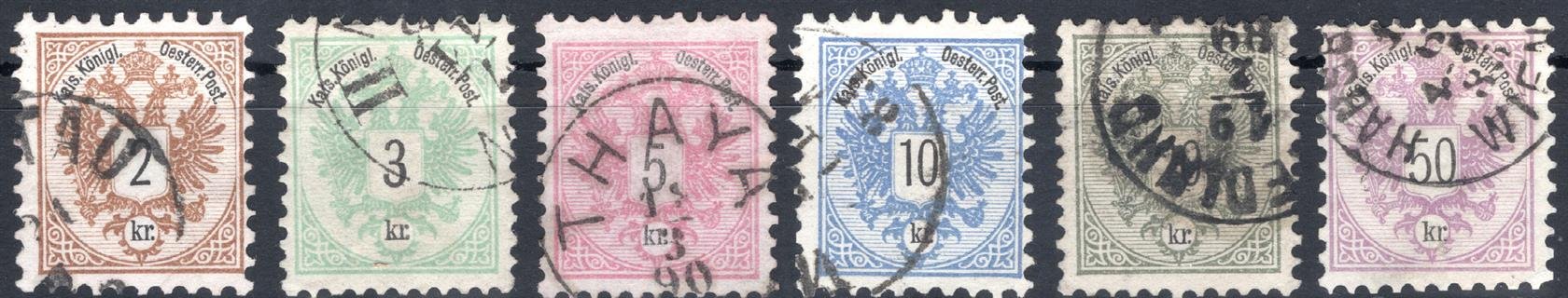 44–49; 2 až 50 kr VII. em., kompletní série, razítkovaná, ANK € 106.-