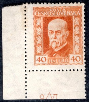 187 A, P 3, neotypie, TGM, rohová s  části DZ 9/ IV , oranžová 40 h