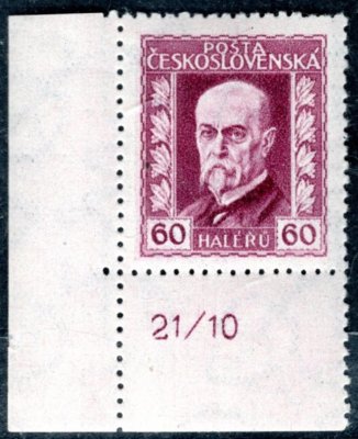 189 A, P 4, neotypie, TGM, rohová s DZ 21/10 , fialová 60 h, zk. Gilbert, hledaná známka