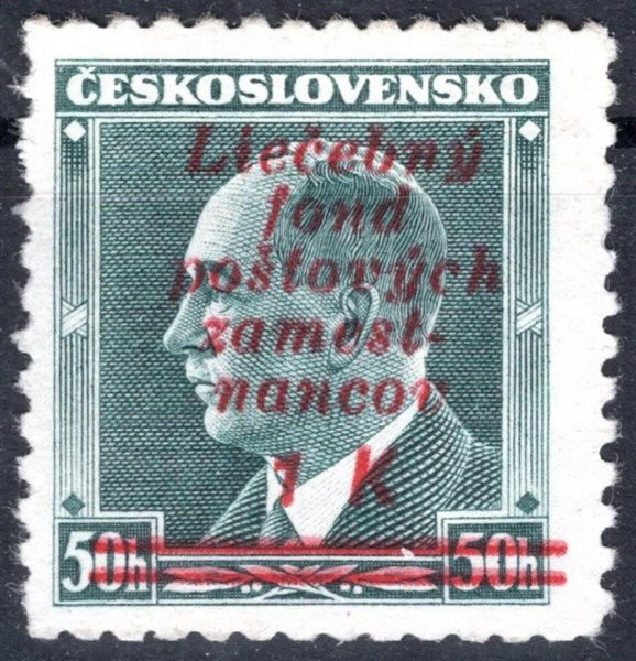 314, typ II, Beneš, přetisk "Liečebný fond"