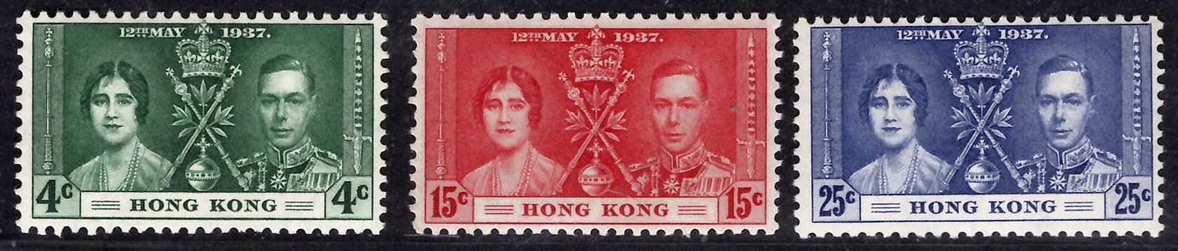 Hong Kong - SG 137 - 9, korunovace 1937