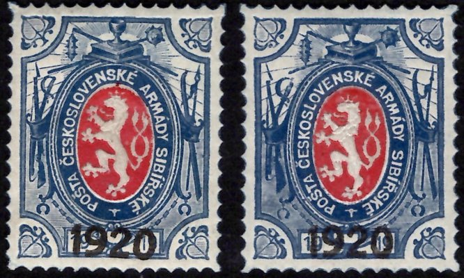 PP 6, malá a velká šavle, modrá 1 R, přítisk 1920, zk. Gilbert