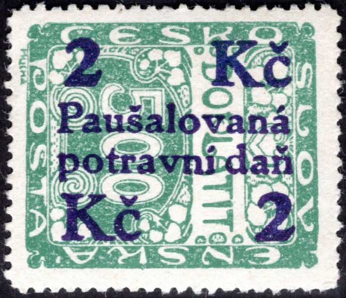 PD 6, potravní daň, 2/500 zelená, zk. Vrba, vrása