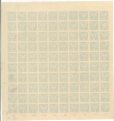 NV 5, PA (100), novinové, Sokol v letu, kompletní tiskový arch s počítadly, modrá 20 h